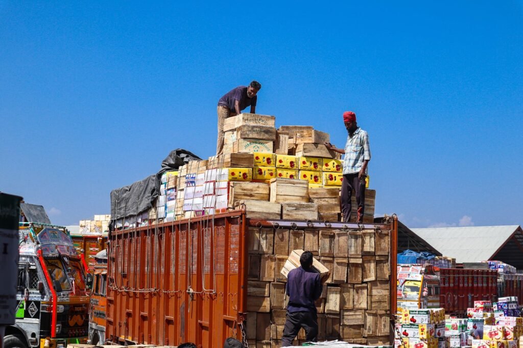 Loading a Cargo Truck with Boxes